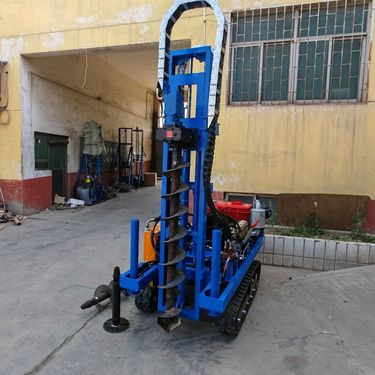小履带注浆引孔钻机 全液压自走式房屋地基加固打洞 光伏螺旋打桩机